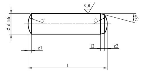 Acier au carbone parallèle 0 du goujon de vacarme de Pin Iso 8734 2mm 16mm ISO8734